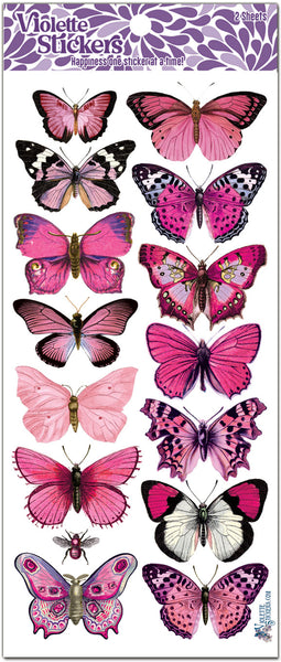 C66 Pastel Pink Butterflies – Violette Stickers